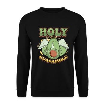 Sacred guacamole funny avocado - Unisex Sweatshirt - black - Front - Alina (178cm) & Michal (187cm)