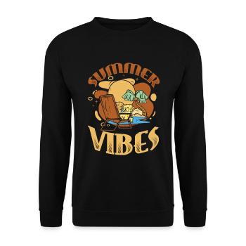 Summer Vibes Beach Club Summer Vacation - Unisex Sweatshirt - black - Front - Alina (178cm) & Michal (187cm)
