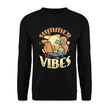 Summer Vibes Beach Club Summer Vacation - Unisex Sweatshirt - black - Front - Alina (178cm) & Michal (187cm)