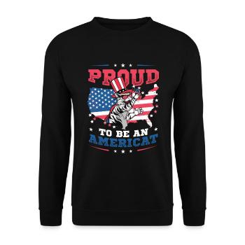 American flag, cat, 4th of July theme. - Unisex Sweatshirt - black - Front - Alina (178cm) & Michal (187cm)