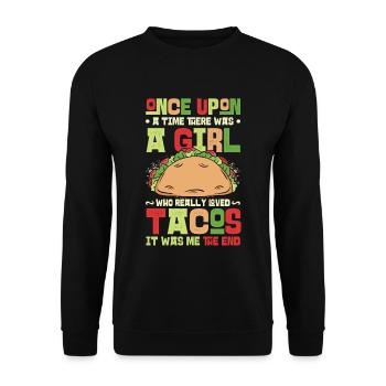 La fille aime les tacos - Sweat-shirt Unisexe - noir - Devant - Alina (178cm) & Michal (187cm)