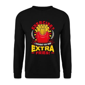 Extra French fries - Unisex Sweatshirt - black - Front - Alina (178cm) & Michal (187cm)