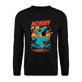 Dinosaure Maman d’Birthday Boy - Sweat-shirt Unisexe - noir - Devant - Alina (178cm) & Michal (187cm)