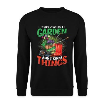 C’est ce que je fais, je jardine et je sais des choses - Sweat-shirt Unisexe - noir - Devant - Alina (178cm) & Michal (187cm)