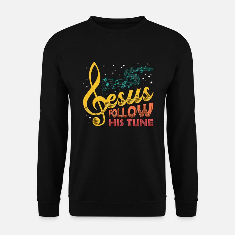 Jesus, Notenschlüssel, Musik, religiös. - Unisex Pullover - Schwarz