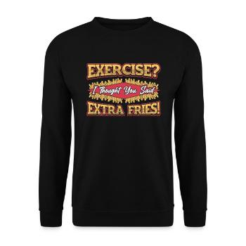 Extra French fries - Unisex Sweatshirt - black - Front - Alina (178cm) & Michal (187cm)