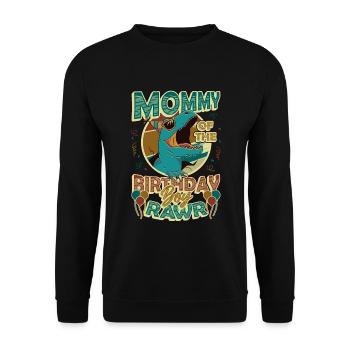 Dinosaure Maman d’Birthday Boy - Sweat-shirt Unisexe - noir - Devant - Alina (178cm) & Michal (187cm)