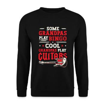 Coole Opas spielen Gitarre - Unisex Pullover - Schwarz - Vorne - Alina (178cm) & Michal (187cm)
