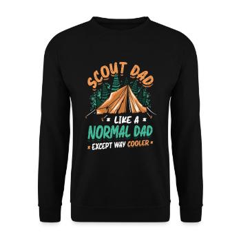 Scout Dad like a normal dad, only much cooler - Unisex Sweatshirt - black - Front - Alina (178cm) & Michal (187cm)
