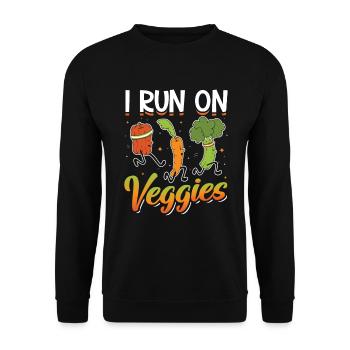 I run for Veggies - Unisex Sweatshirt - black - Front - Alina (178cm) & Michal (187cm)