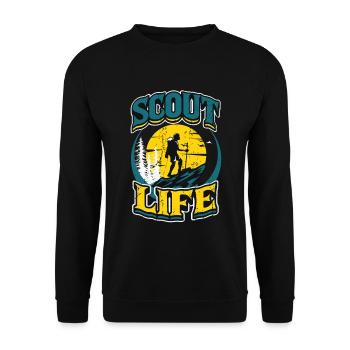 Scout Life Scout Camping Outdoor Scout - Unisex Sweatshirt - black - Front - Alina (178cm) & Michal (187cm)