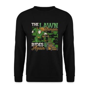 The Lawn Ranger Rides Again Lawn Care Lawn Mower - Unisex Sweatshirt - black - Front - Alina (178cm) & Michal (187cm)