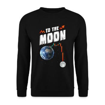 To the Moon, Crypto Crash, Stock Market Traders - Unisex Sweatshirt - black - Front - Alina (178cm) & Michal (187cm)