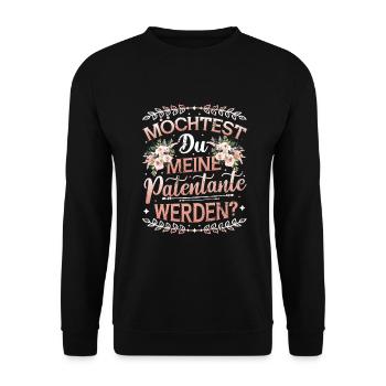 Möchtest Du meine Patentante werden ? - Unisex Pullover - Schwarz - Vorne - Alina (178cm) & Michal (187cm)