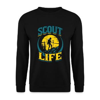 Scout Life Scout Camping Outdoor Scout - Unisex Sweatshirt - black - Front - Alina (178cm) & Michal (187cm)