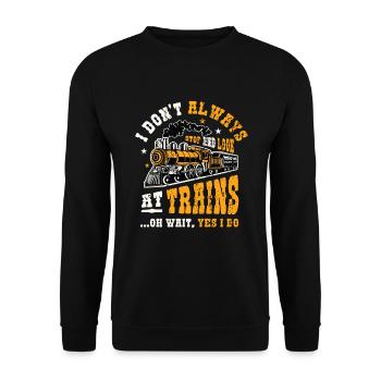 Halten Sie an und schauen Sie sich Züge an. - Unisex Pullover - Schwarz - Vorne - Alina (178cm) & Michal (187cm)