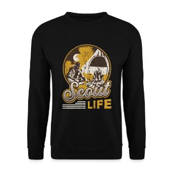 Scout Life Scout Camping Outdoor Scout - Unisex Sweatshirt - black - Front - Alina (178cm) & Michal (187cm)