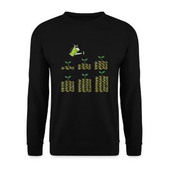 Cash Flow Investor Stock Market Shareholder Planting - Unisex Sweatshirt - black - Front - Alina (178cm) & Michal (187cm)