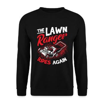 The Lawn Ranger Rides Again Lawn Care Lawn Mower - Unisex Sweatshirt - black - Front - Alina (178cm) & Michal (187cm)