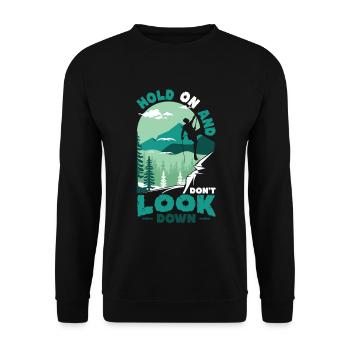 Don't Look Down Bouldering, Rock Climbing. - Unisex Sweatshirt - black - Front - Alina (178cm) & Michal (187cm)