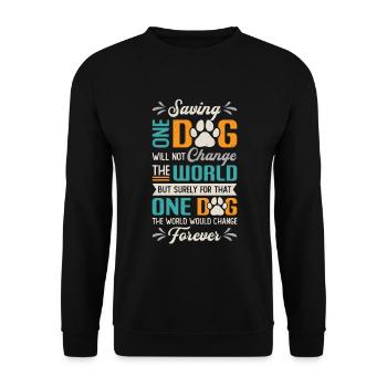 Sauver One Dogs World Animal Rescue, Dog House - Sweat-shirt Unisexe - noir - Devant - Alina (178cm) & Michal (187cm)