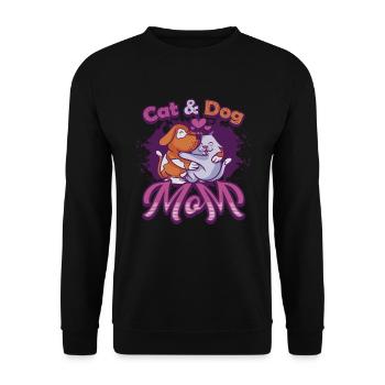 Cat and dog mother, pets. - Unisex Sweatshirt - black - Front - Alina (178cm) & Michal (187cm)