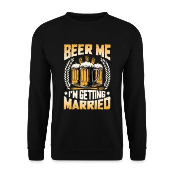 Beer Me Je me marie. - Sweat-shirt Unisexe - noir - Devant - Alina (178cm) & Michal (187cm)