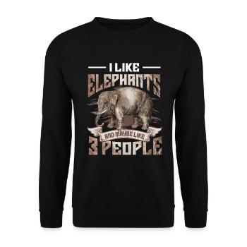 I Like Elephants And Maybe 3 People Elephant Lover - Unisex Sweatshirt - black - Front - Alina (178cm) & Michal (187cm)