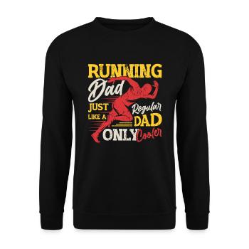 Courir papa, tout comme un papa ordinaire, seulement plus cool - Sweat-shirt Unisexe - noir - Devant - Alina (178cm) & Michal (187cm)