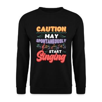 Attention Mai Chant spontané, mélomanes. - Sweat-shirt Unisexe - noir - Devant - Alina (178cm) & Michal (187cm)