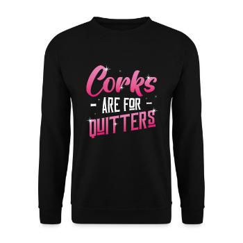 Corks are for Quitter's fun wine festival. - Unisex Sweatshirt - black - Front - Alina (178cm) & Michal (187cm)