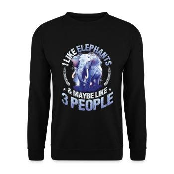 I Like Elephants And Maybe 3 People Elephant Lover - Unisex Sweatshirt - black - Front - Alina (178cm) & Michal (187cm)