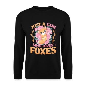 Just a girl who loves foxes - Fox Girls - Unisex Sweatshirt - black - Front - Alina (178cm) & Michal (187cm)