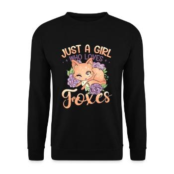 Just a girl who loves foxes - Fox Girls - Unisex Sweatshirt - black - Front - Alina (178cm) & Michal (187cm)