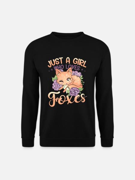 Nur ein Mädchen, das Füchse liebt - Fox Girls - Unisex Pullover - Schwarz