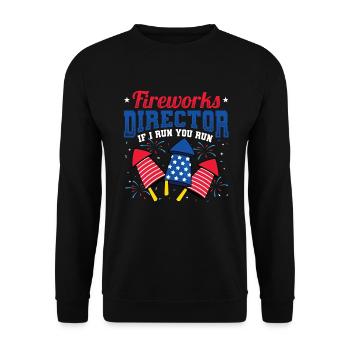 Fireworks Director If I Run You Run - Unisex Sweatshirt - black - Front - Alina (178cm) & Michal (187cm)