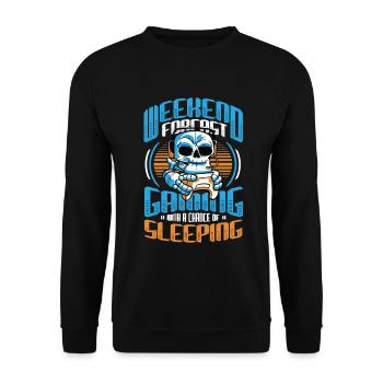 Weekend prediction gaming with a chance. - Unisex Sweatshirt - black - Front - Alina (178cm) & Michal (187cm)