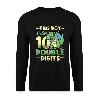 Ce garçon a maintenant 10 ans d’anniversaire à deux chiffres - Sweat-shirt Unisexe - noir - Devant - Alina (178cm) & Michal (187cm)
