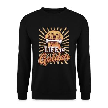 Life is golden - Golden Retriever - Unisex Sweatshirt - black - Front - Alina (178cm) & Michal (187cm)