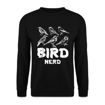 Observation des oiseaux Nerd - Sweat-shirt Unisexe - noir - Devant - Alina (178cm) & Michal (187cm)