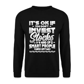 Investieren Sie, Stock Market Investor. - Unisex Pullover - Schwarz - Vorne - Alina (178cm) & Michal (187cm)