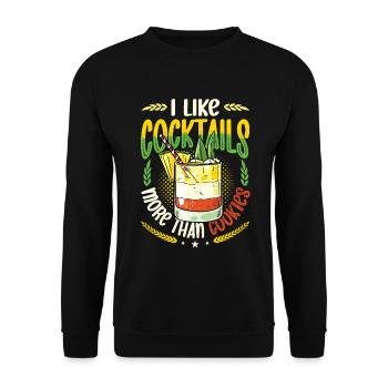 Like Cocktails More Than Cookies Christmas In July - Unisex Sweatshirt - black - Front - Alina (178cm) & Michal (187cm)