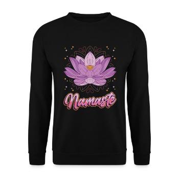 Yoga Meditation Lotus Flower Namaste - Unisex Sweatshirt - black - Front - Alina (178cm) & Michal (187cm)