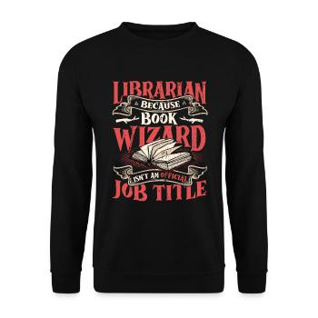 Funny librarian theme - Unisex Sweatshirt - black - Front - Alina (178cm) & Michal (187cm)