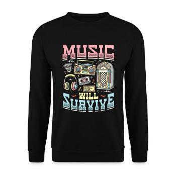 La musique survivra à la musique de la vieille école - Sweat-shirt Unisexe - noir - Devant - Alina (178cm) & Michal (187cm)