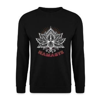 Yoga Meditation Lotus Flower Namaste Yoga - Unisex Sweatshirt - black - Front - Alina (178cm) & Michal (187cm)