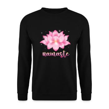 Yoga Meditation Lotus Flower Namaste Yoga - Unisex Sweatshirt - black - Front - Alina (178cm) & Michal (187cm)