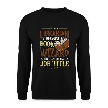 Funny librarian theme - Unisex Sweatshirt - black - Front - Alina (178cm) & Michal (187cm)