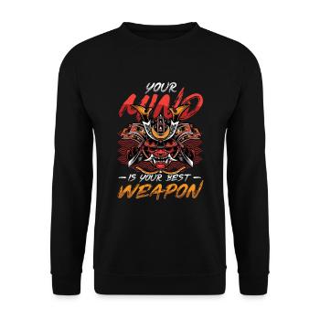 Your mind is your best weapon. - Unisex Sweatshirt - black - Front - Alina (178cm) & Michal (187cm)