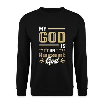 My God is a great God. - Unisex Sweatshirt - black - Front - Alina (178cm) & Michal (187cm)